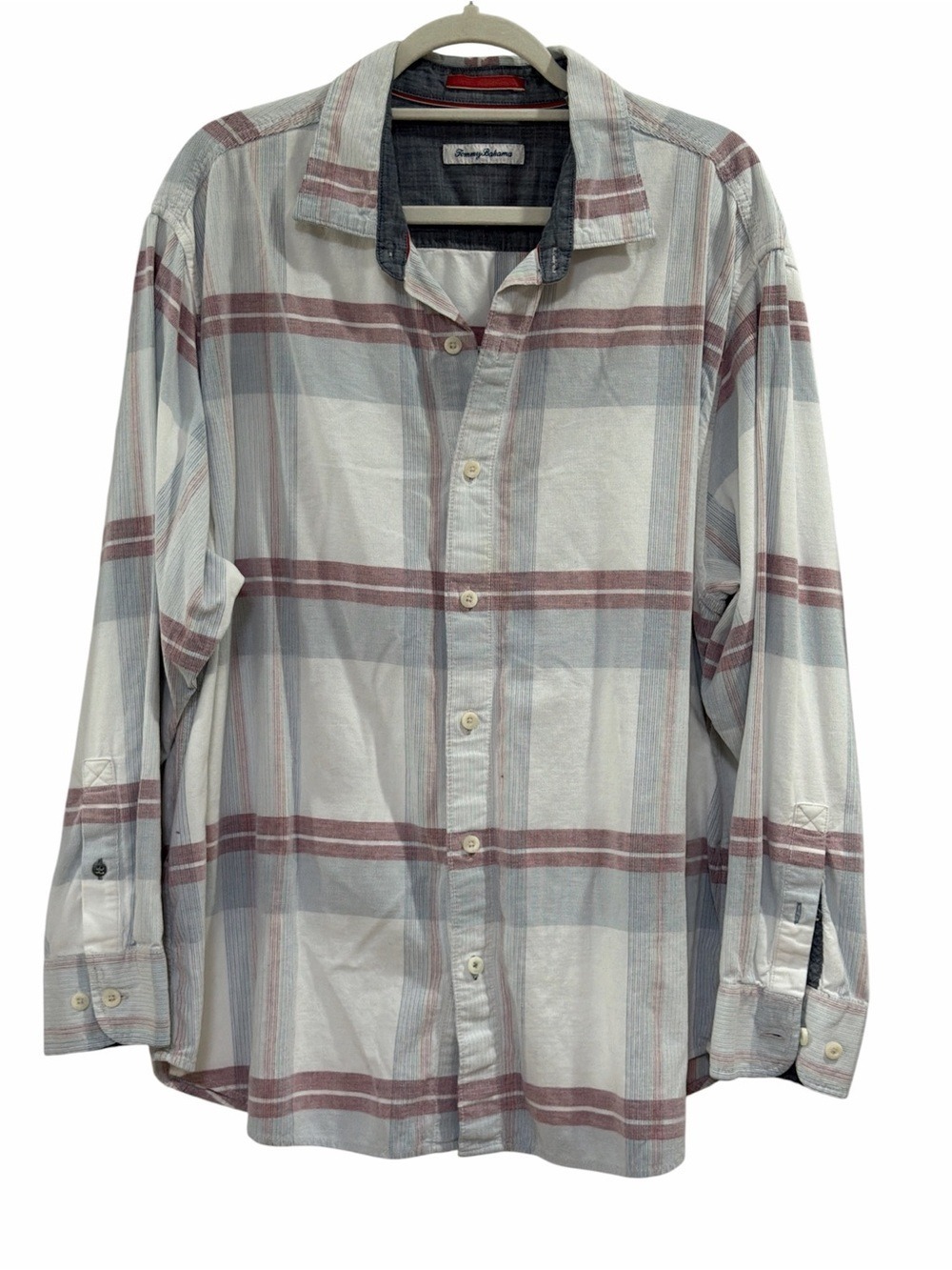 Tommy Bahama Chambray Shirt with Red Trim
